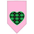 Unconditional Love Argyle Heart Green Screen Print Bandana Light Pink Large UN786093